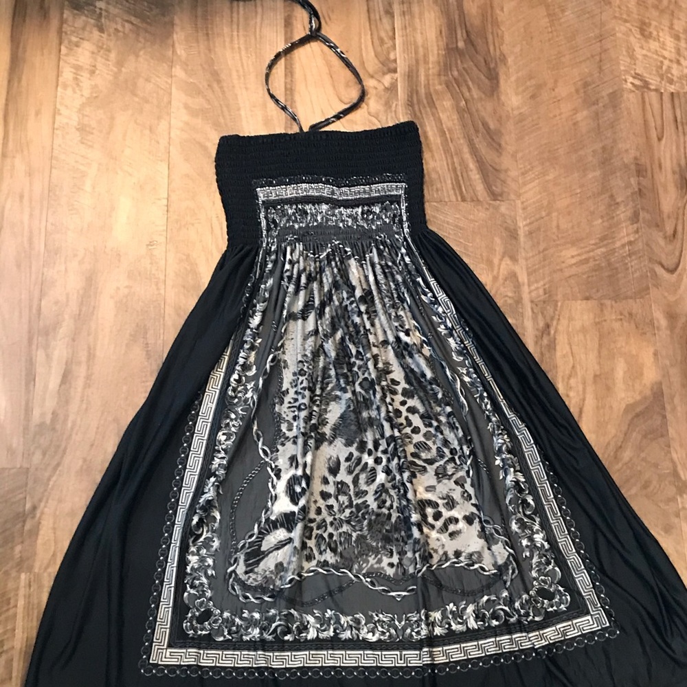 2 for $20 Beautiful black and silver halter dress.